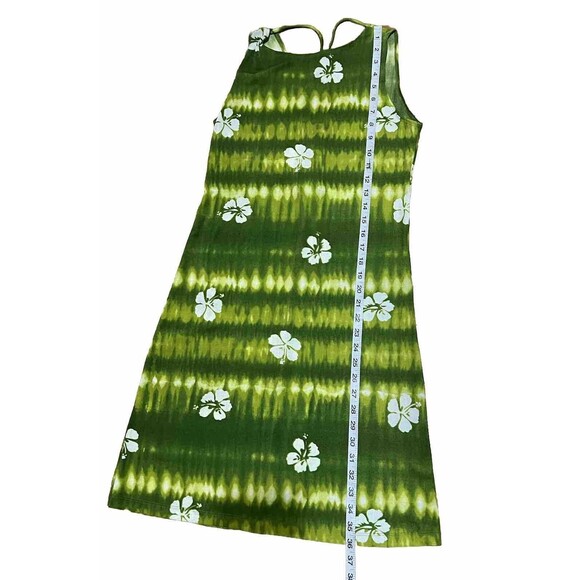 Pio Studio Women’s Summer Dress Green Tie/dye Hibiscus Island Wear Size Large - Picture 4 of 8